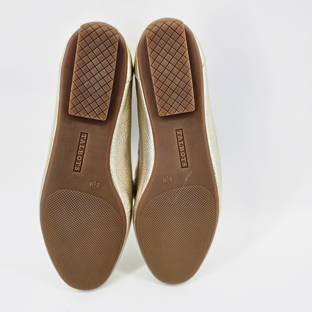 Talbots Driving Loafers Womens 8.5M Gold Metallic Leather Tassel Bit Slip On - Picture 4 of 6